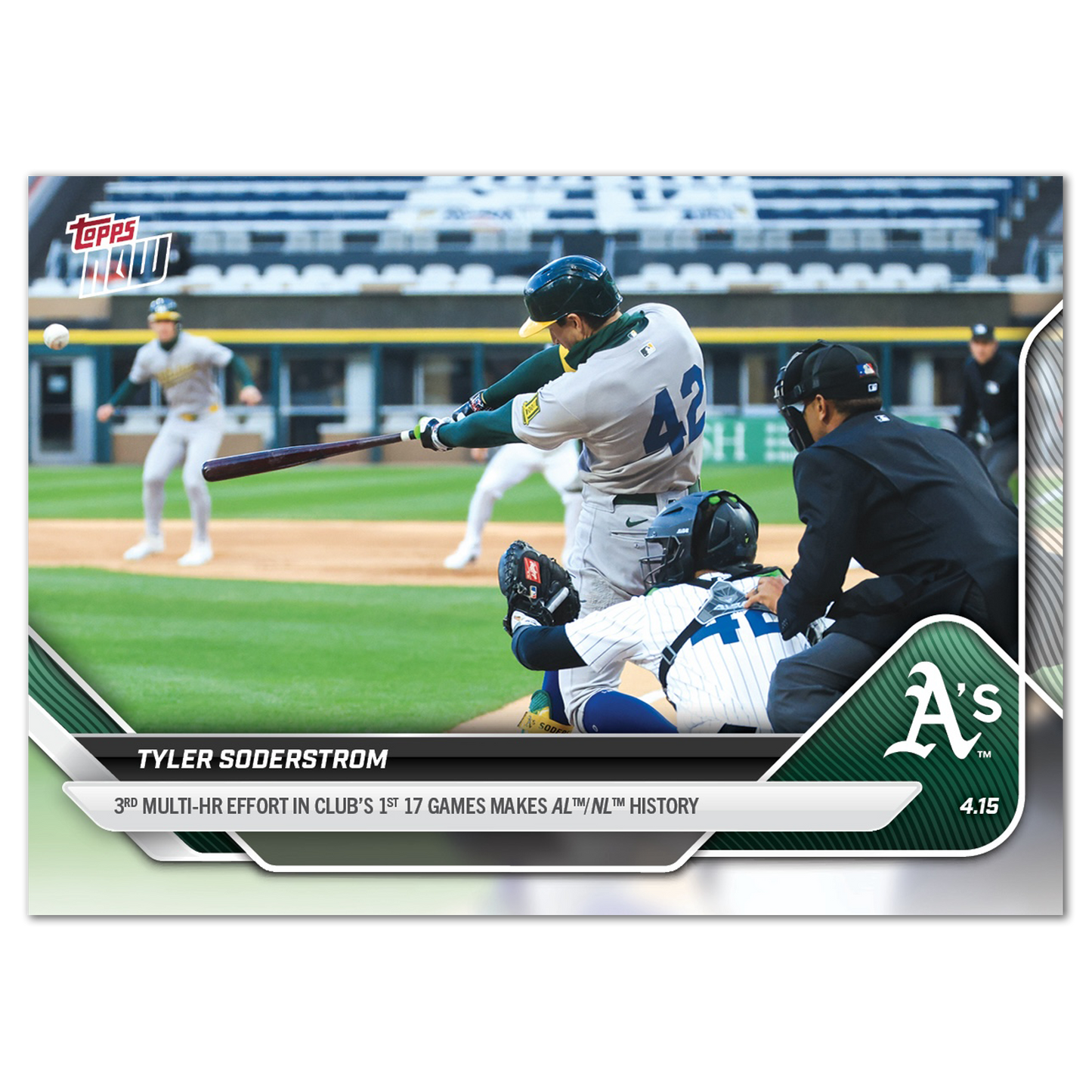 Tyler Soderstrom - 2025 MLB Topps NOW® - Card 72 - PR: 632