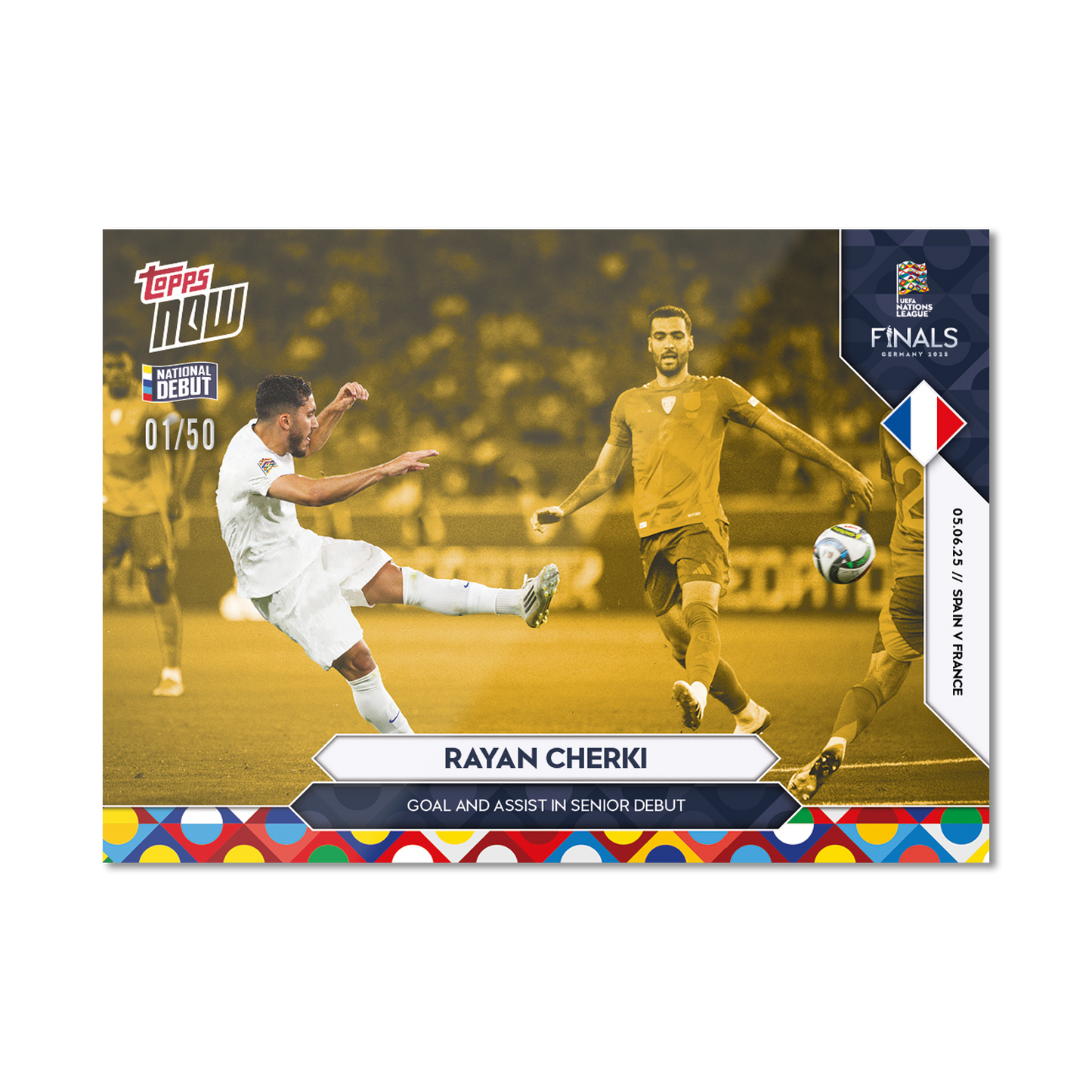 Rayan Cherki - 2025 UEFA Nations League Topps NOW® - Card 3 - PR: 324
