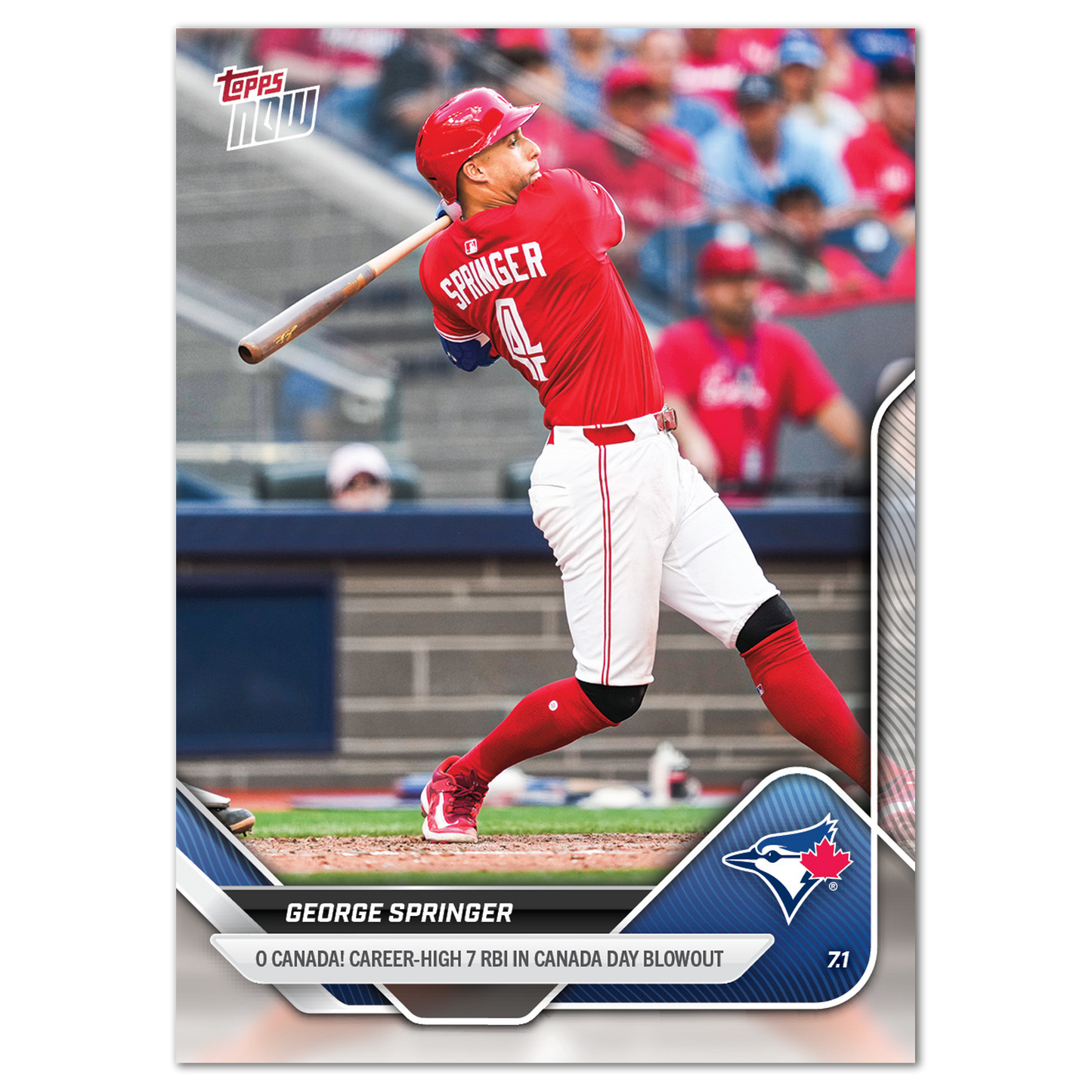 George Springer - 2025 MLB Topps NOW® - Card 369 - PR: 483
