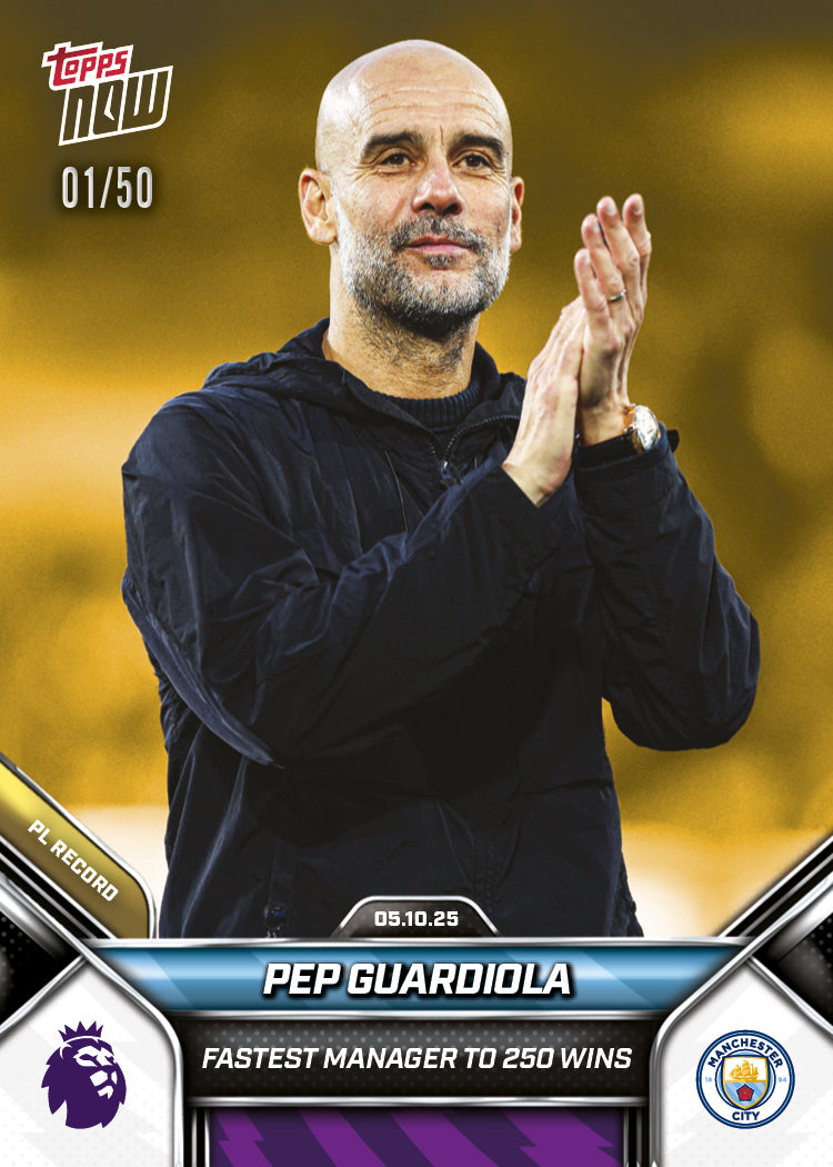 Pep Guardiola - 2025-26 Premier League Topps NOW® - Card 34 - PR: 591
