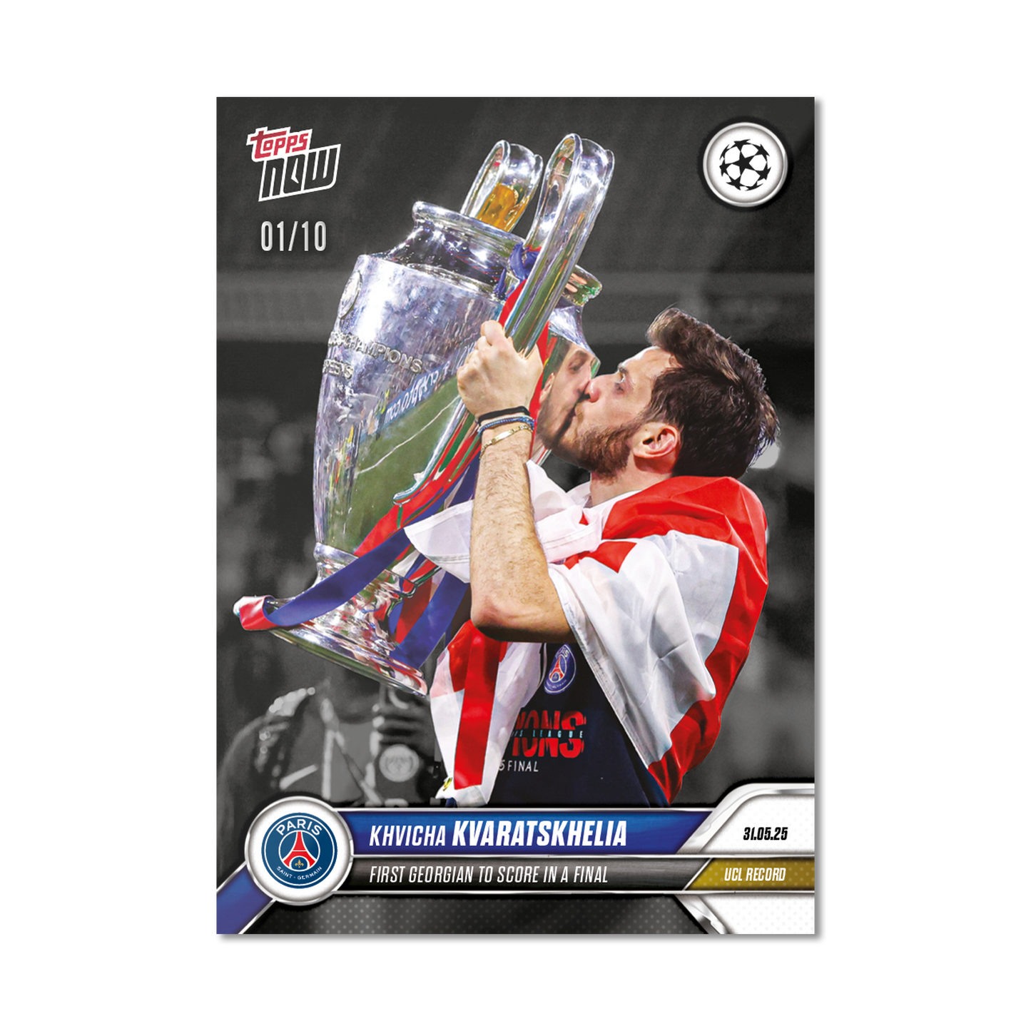 Khvicha Kvaratskhelia - 2024-25 UCL Topps NOW® - Card 163 - LOOK FOR AUTO-RELIC - PR: 1971