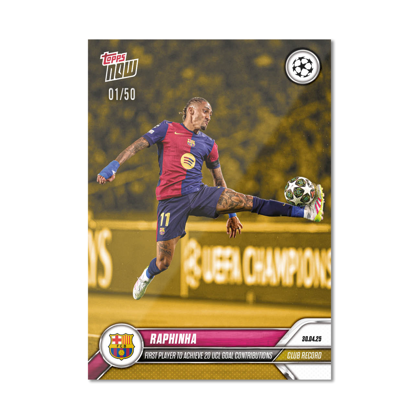 Raphinha - 2024-25 UCL Topps NOW® - Card 147 - PR: 856