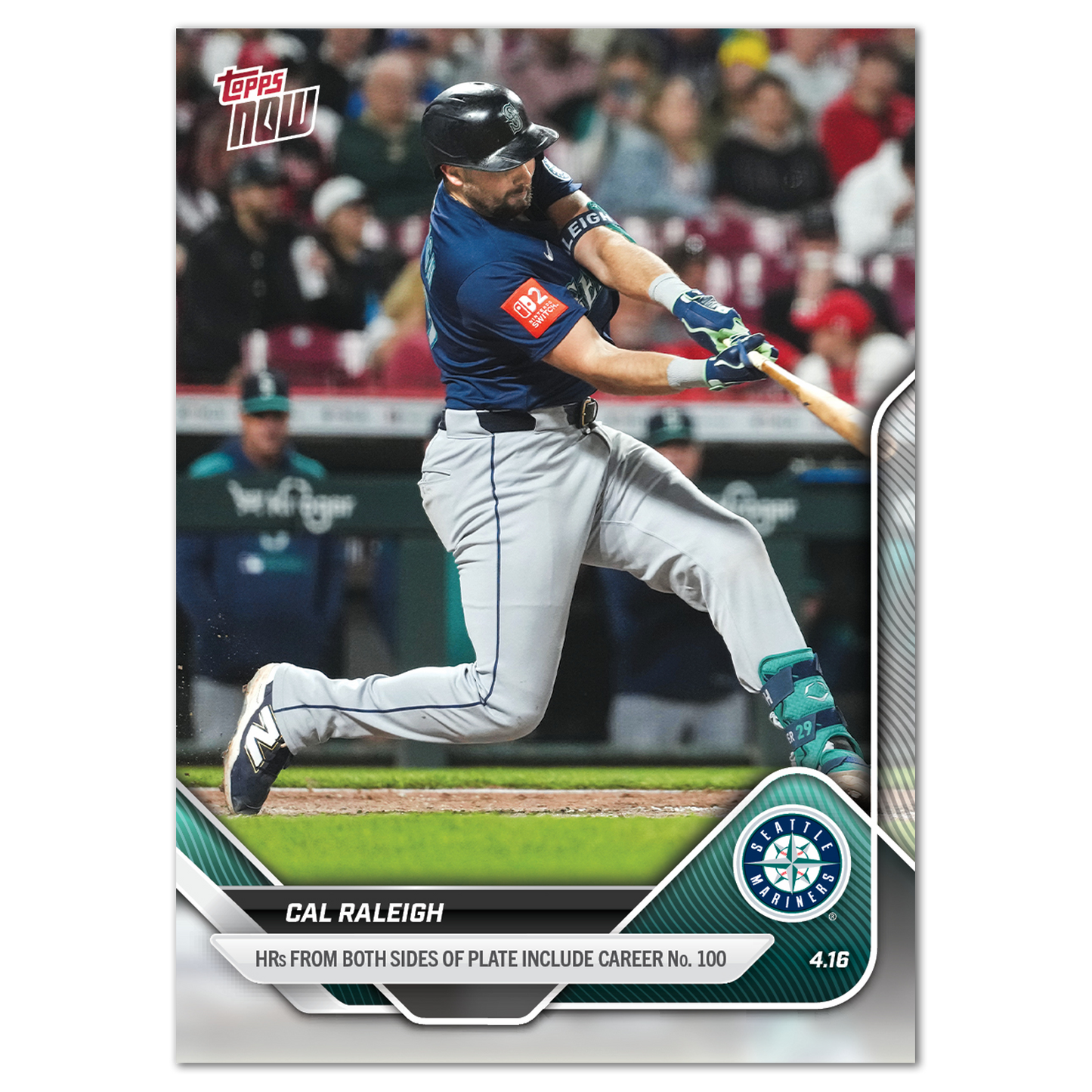 Cal Raleigh - 2025 MLB Topps NOW® - Card 76 - PR: 908