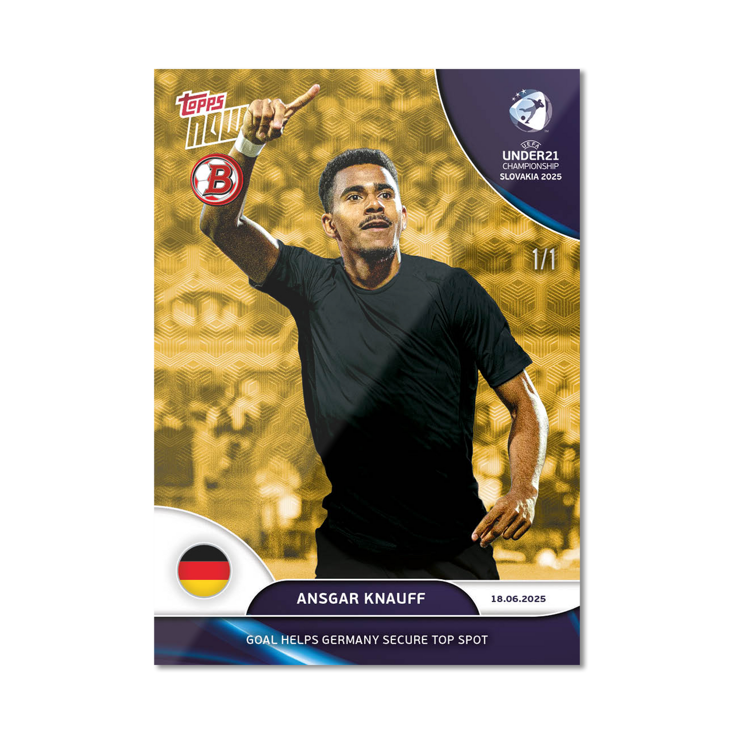 Ansgar Knauff - 2025 UEFA Euro U-21 Topps NOW® - Card 6 - PR: 100