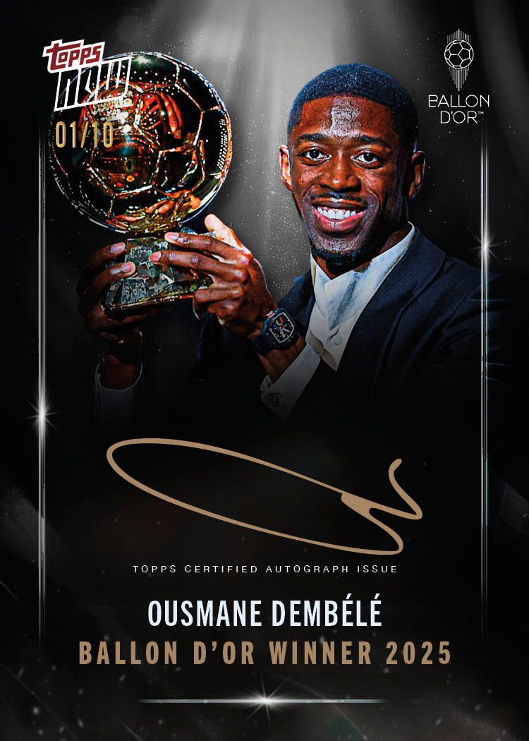 Ousmane Dembélé - 2025 Ballon d'Or Topps NOW® - Card 1 - LOOK FOR AUTOS & RELICS - PR: 6702