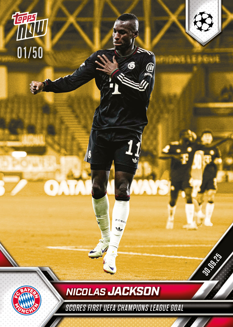 Nicolas Jackson - 2025-26 UCL Topps NOW® - Card 27 - PR: 187