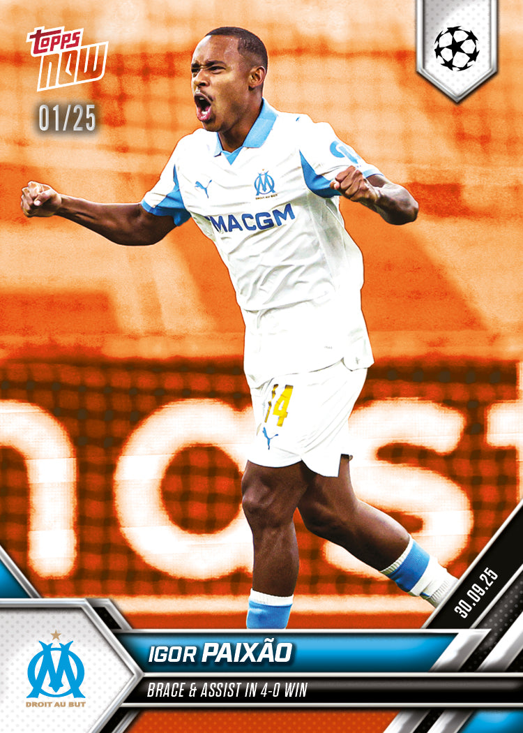 Igor Paixão - 2025-26 UCL Topps NOW® - Card 26 - PR: 133