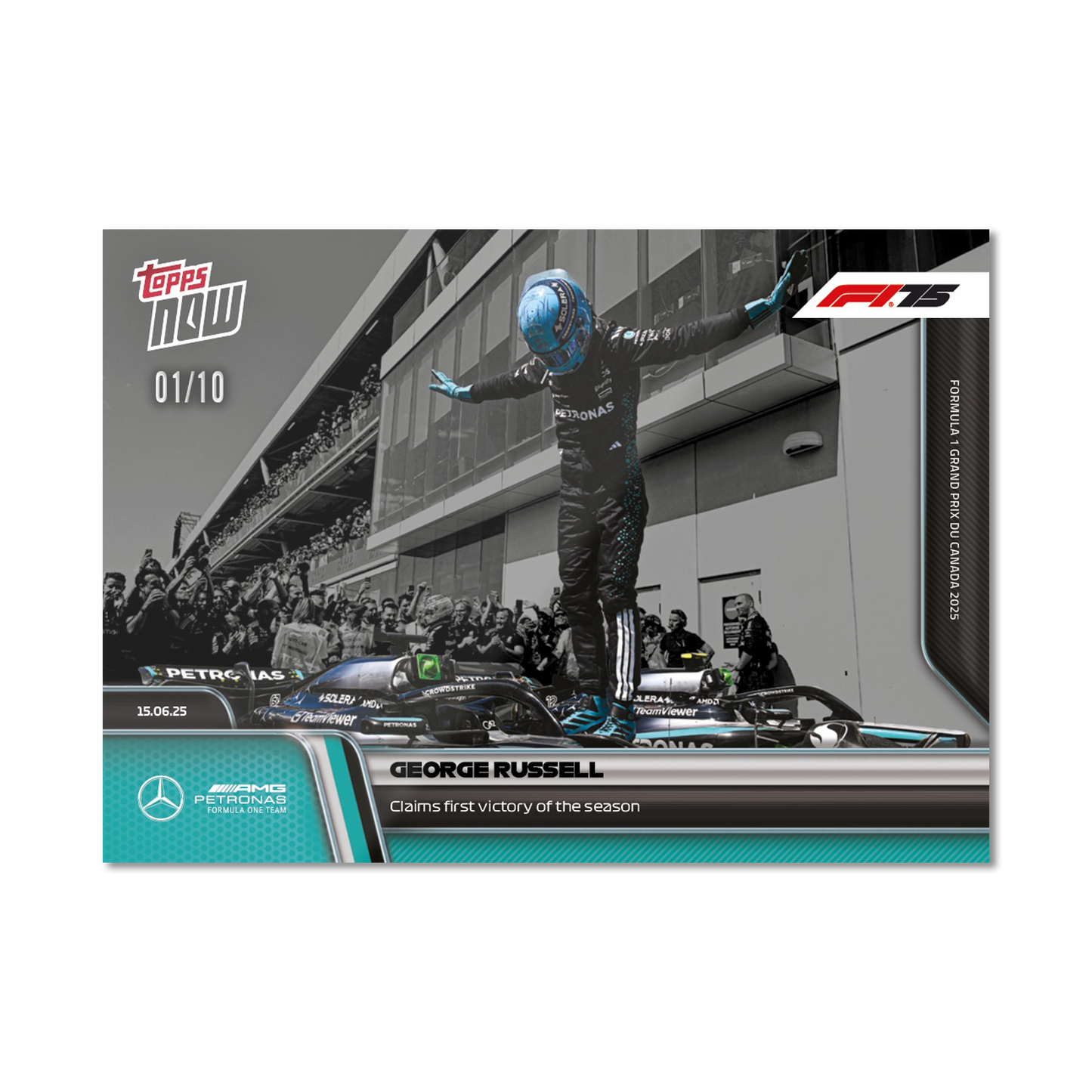 George Russell - 2025 Formula 1® Topps NOW® - Card 44 - PR: 1925