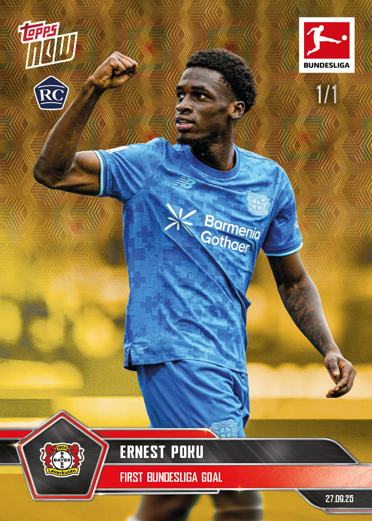 Ernest Poku - 2025-26 Bundesliga Topps NOW® - Card 33 - PR: 303