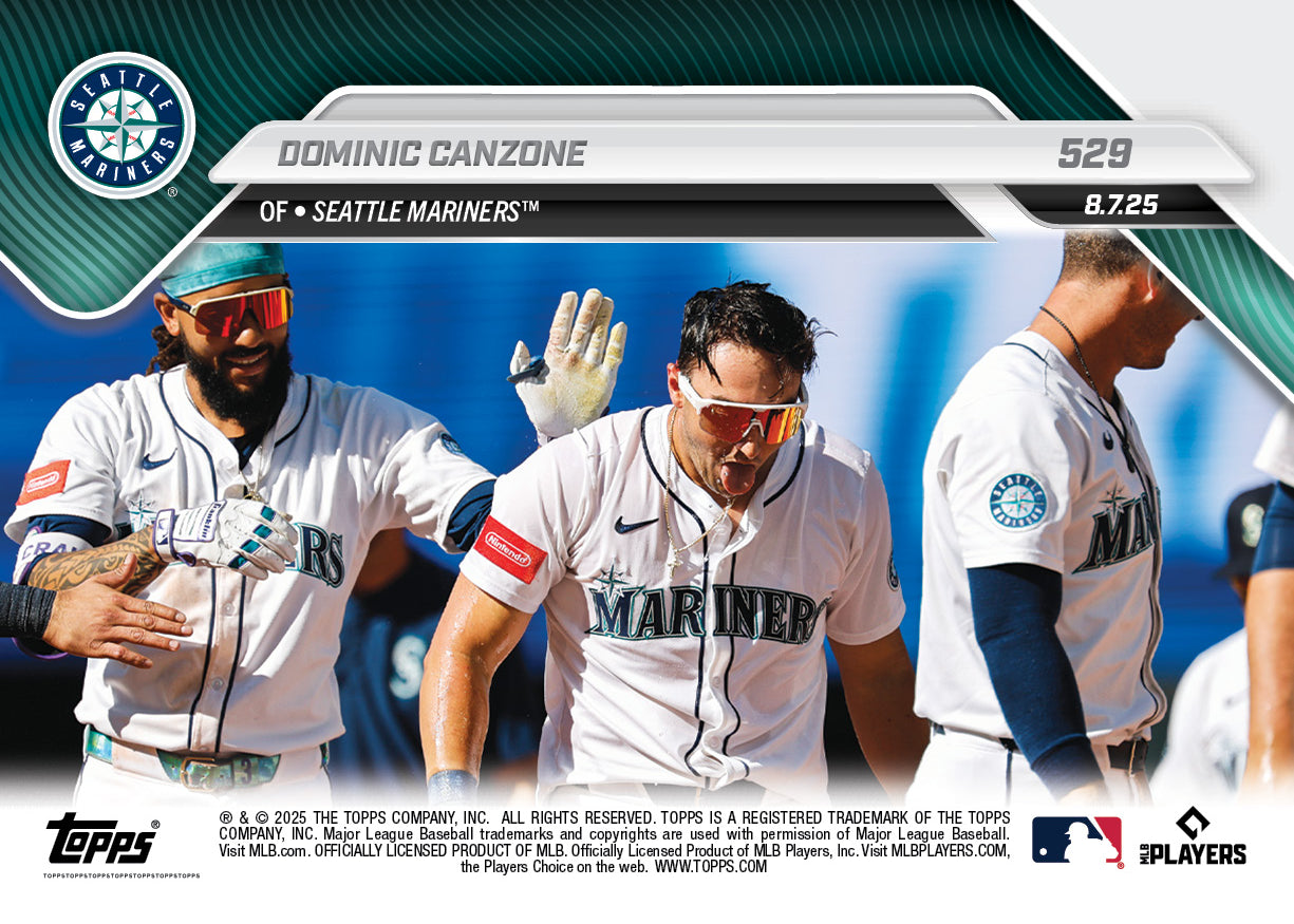 Dominic Canzone - 2025 MLB Topps NOW® - Card 529 - PR: 456