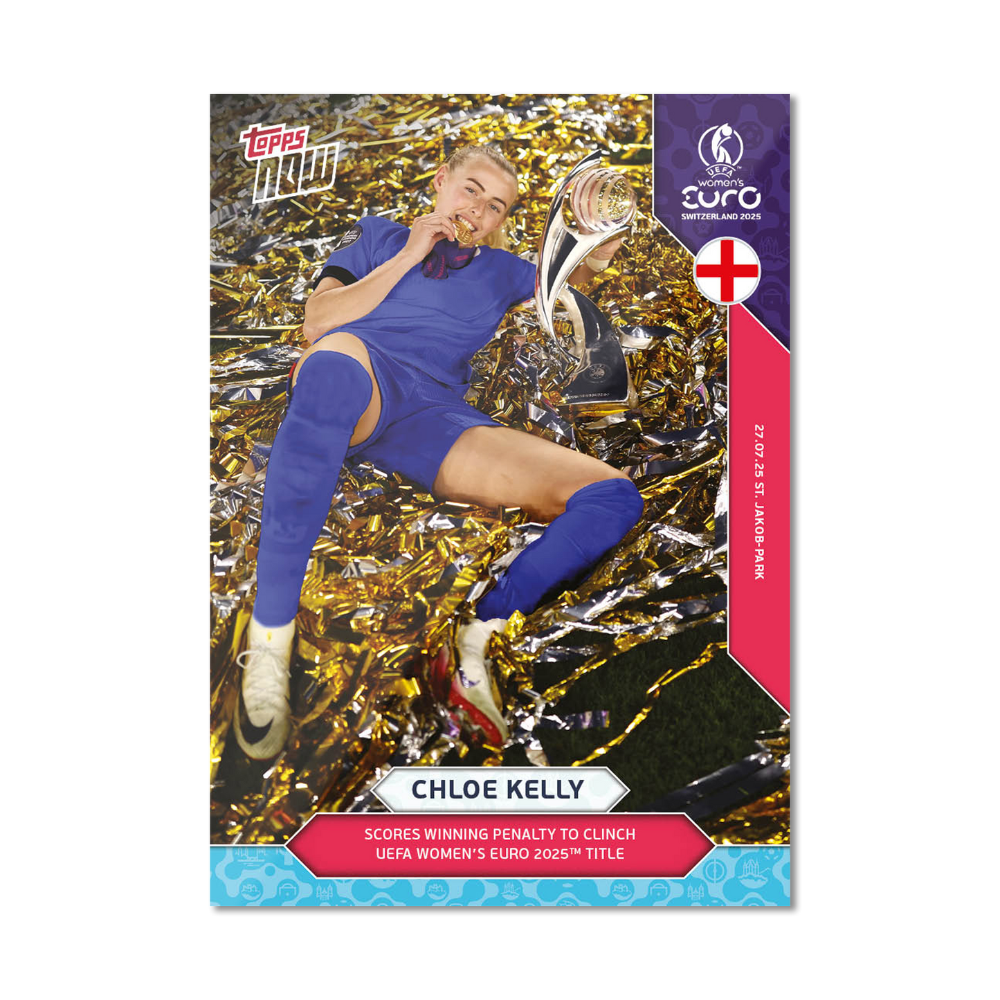 Chloe Kelly - UEFA Women’s EURO 2025™ Topps NOW® - Card 28 - LOOK FOR AUTO-RELICS - PR: 1484
