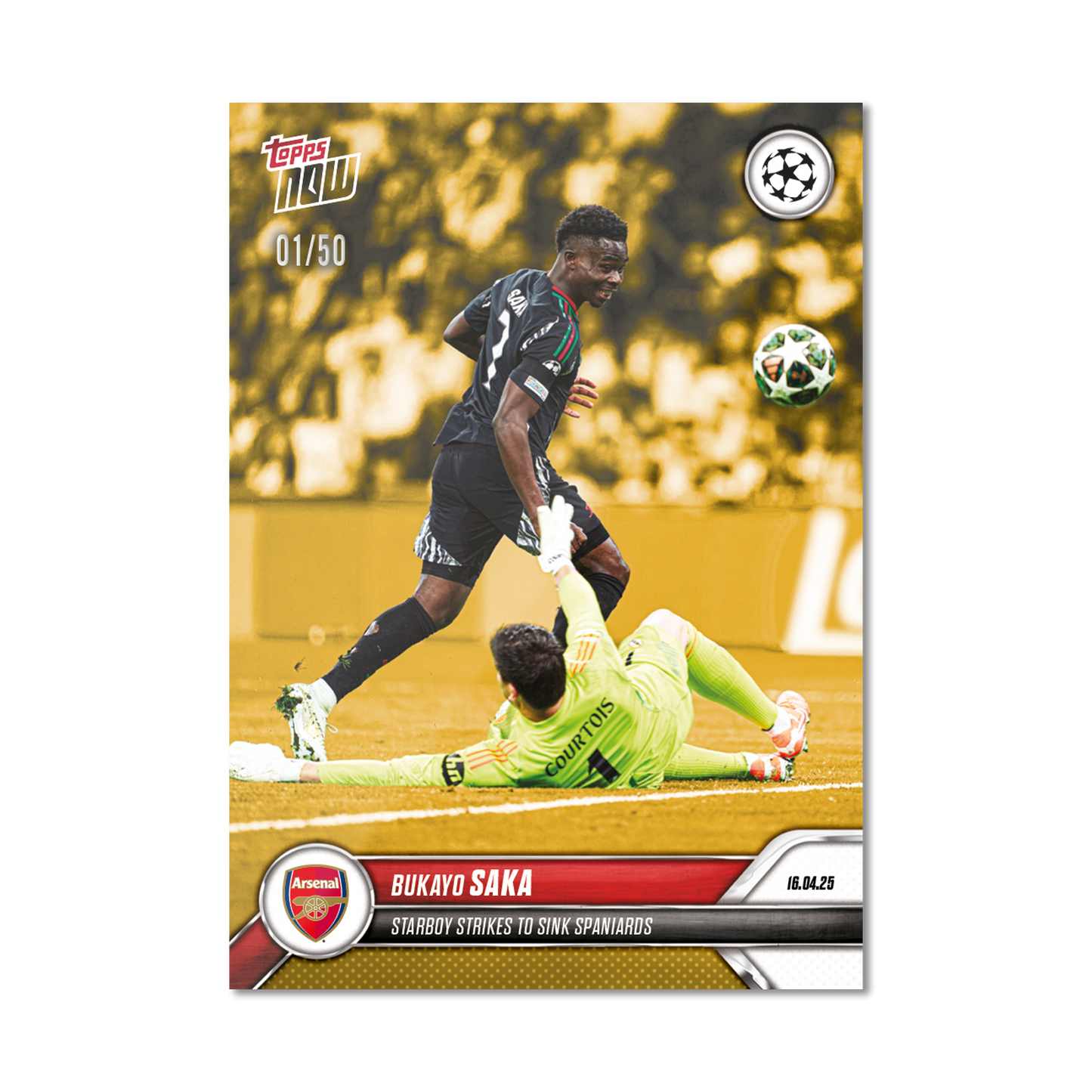 Bukayo Saka - 2024-25 UCL Topps NOW® - Card 145 - PR: 994