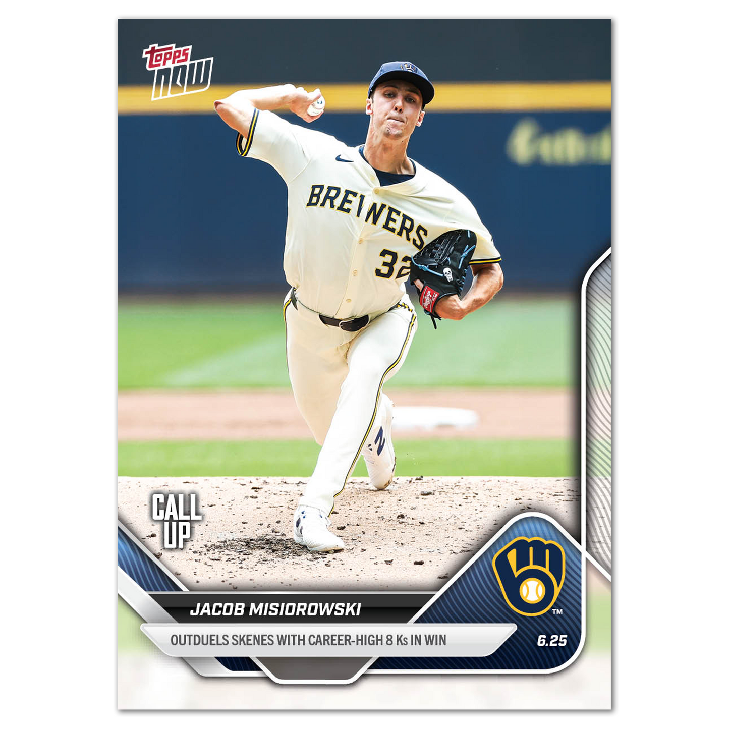 Jacob Misiorowski - 2025 MLB Topps NOW® - Card 349 - LOOK FOR RELICS - PR: 8560
