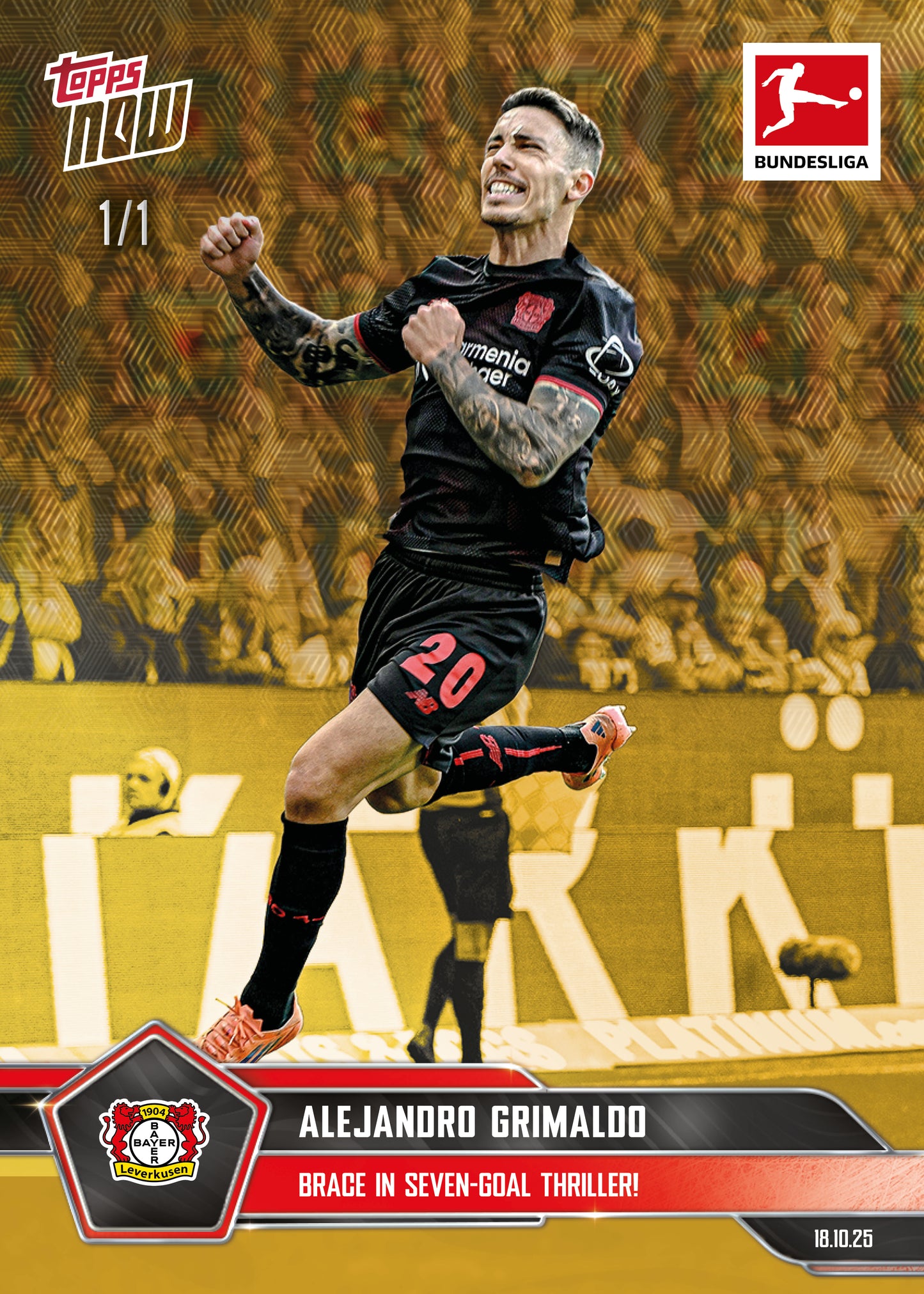 Alejandro Grimaldo - 2025-26 Bundesliga Topps NOW® - Card 42 - PR: 115