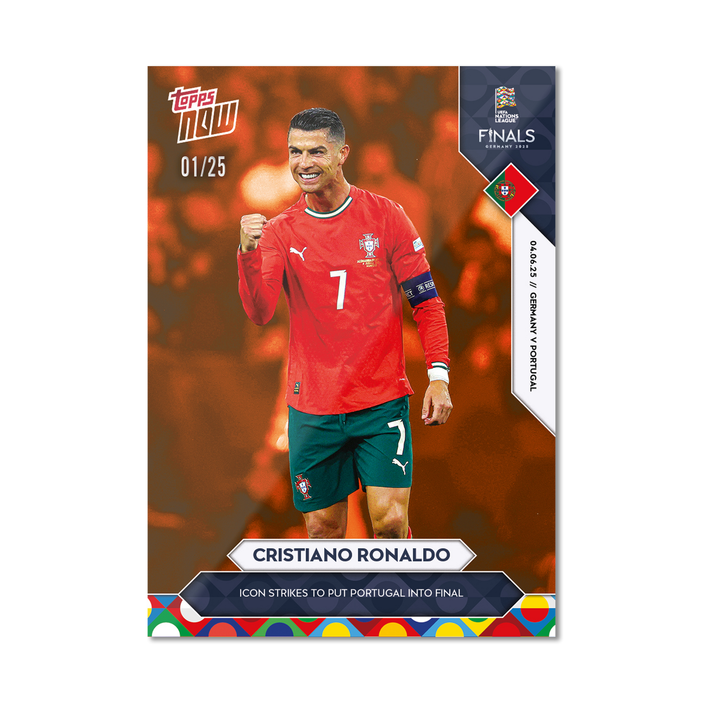 Cristiano Ronaldo - 2025 UEFA Nations League Topps NOW® - Card 1 - PR: 8040