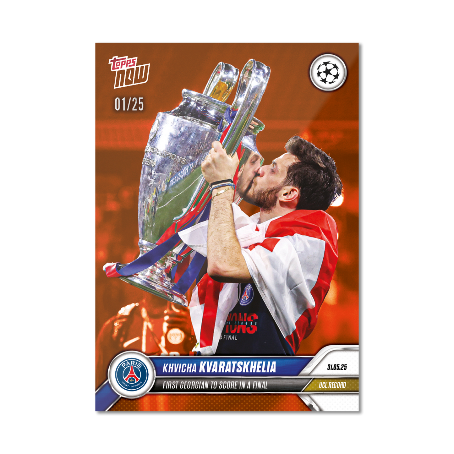 Khvicha Kvaratskhelia - 2024-25 UCL Topps NOW® - Card 163 - LOOK FOR AUTO-RELIC - PR: 1971