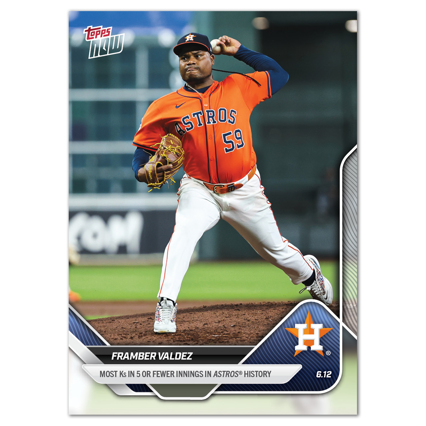 Framber Valdez - 2025 MLB Topps NOW® - Card 292 - PR: 314