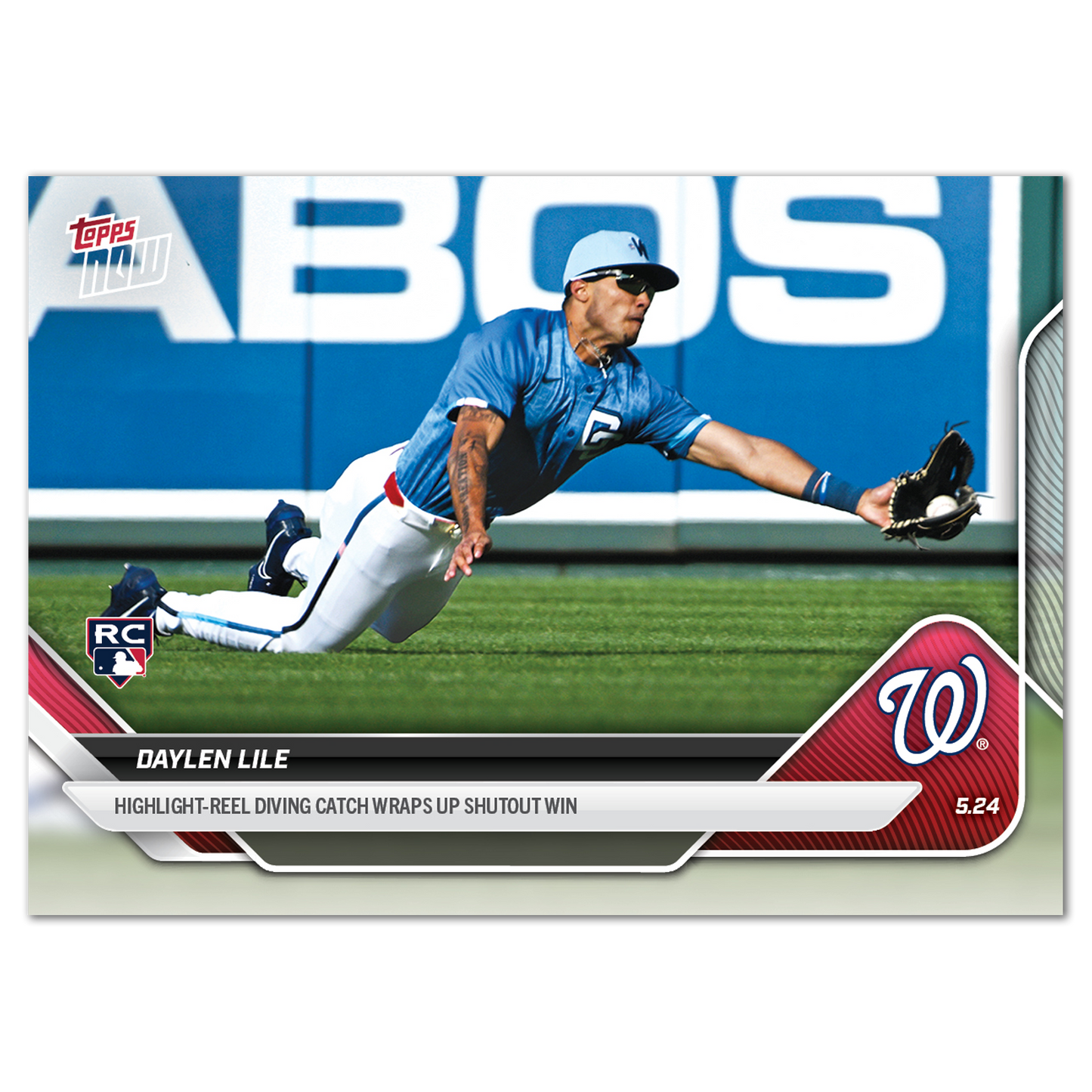 Daylen Lile - 2025 MLB Topps NOW® - Card 210 - PR: 621