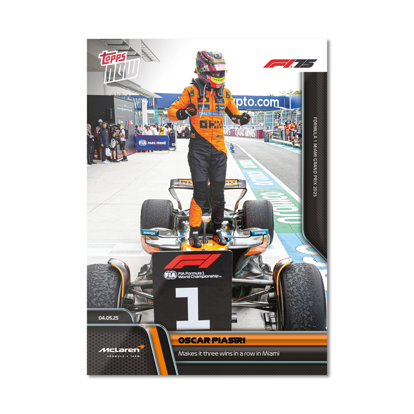 Oscar Piastri - 2025 Formula 1® Topps NOW® - Card 34 - PR: 2260