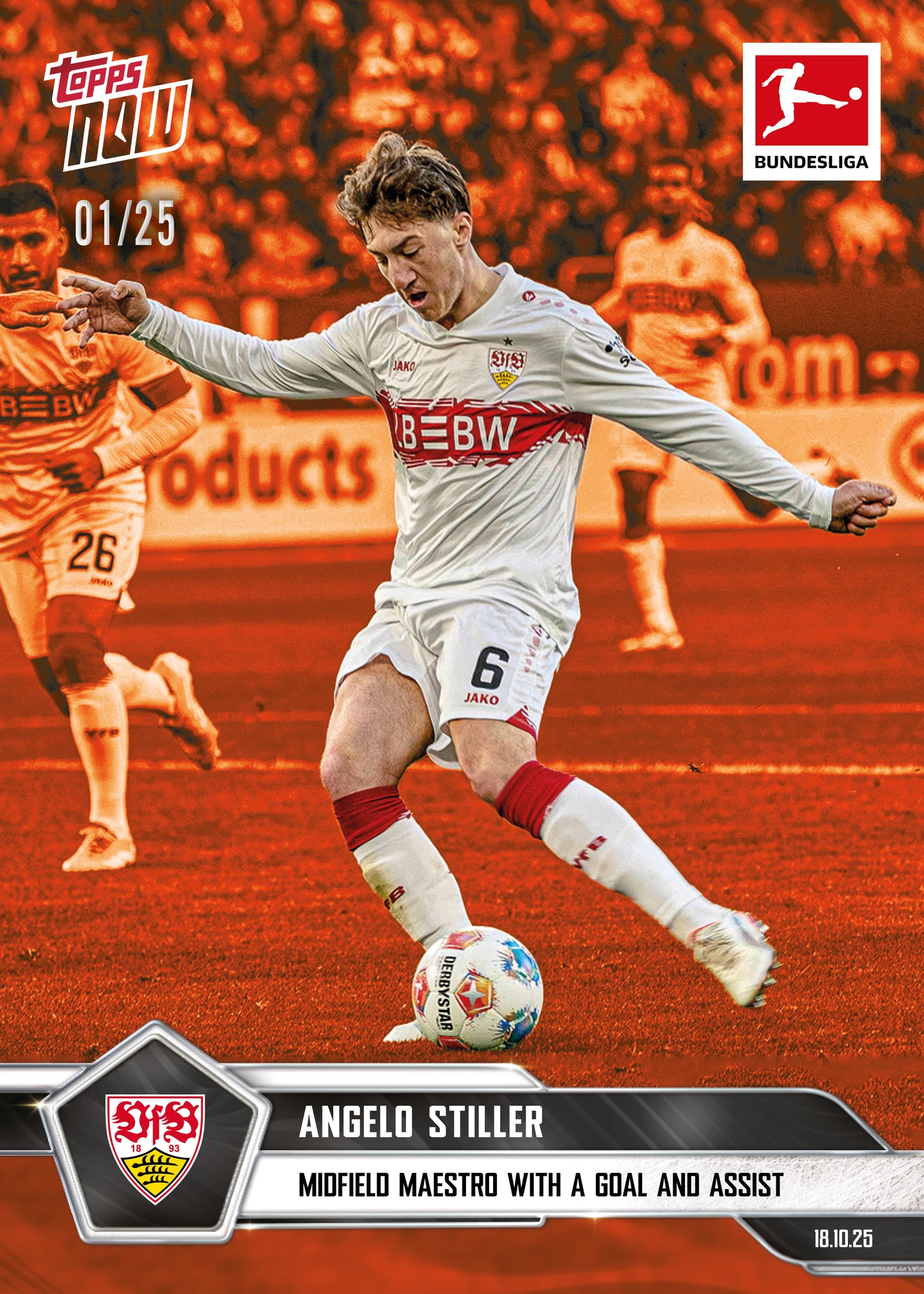 Angelo Stiller - 2025-26 Bundesliga Topps NOW® - Card 45 - PR: 188