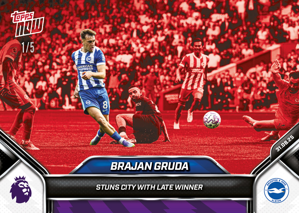 Brajan Gruda - 2025-26 Premier League Topps NOW® - Card 14 - PR: 281