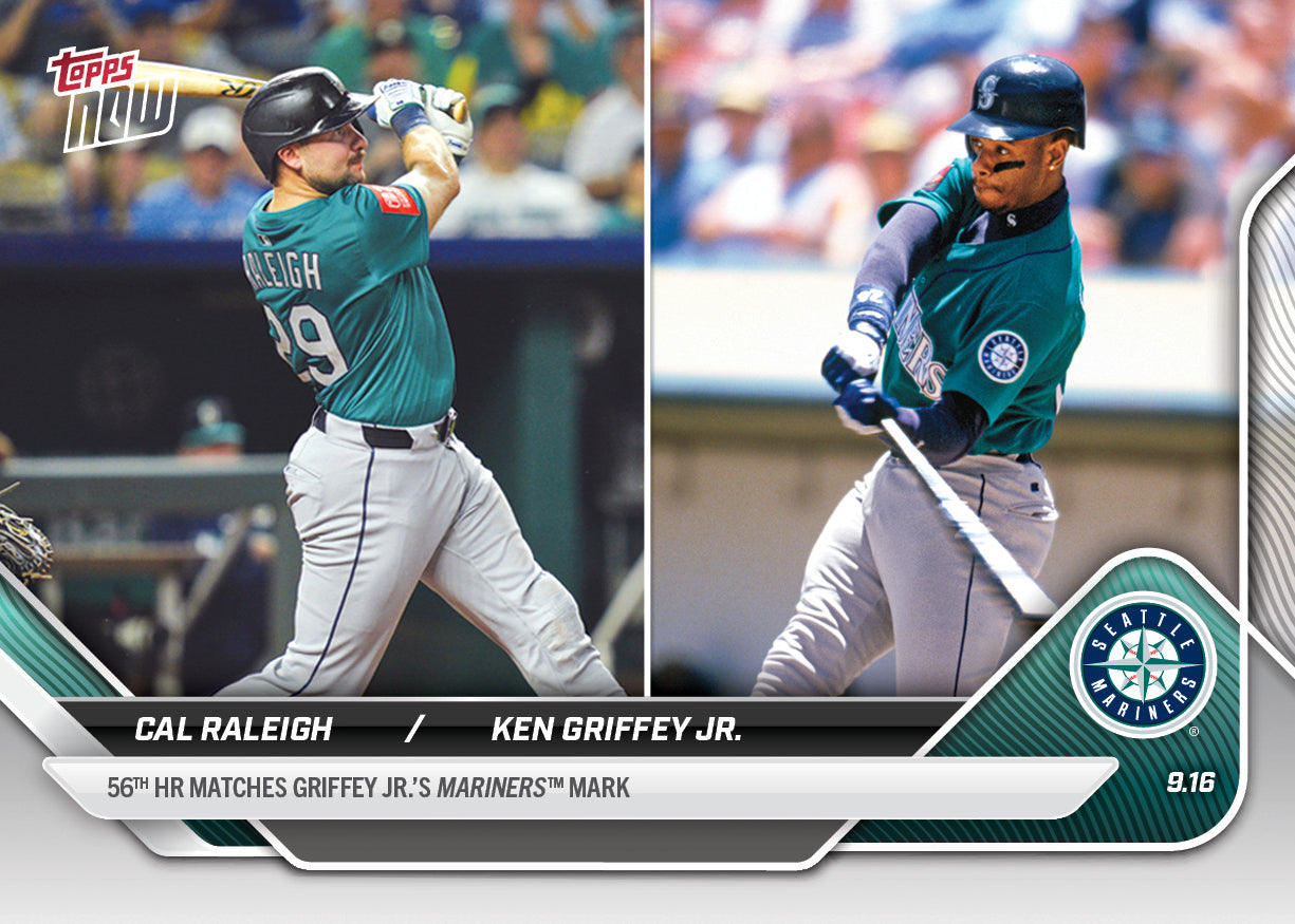 Cal Raleigh / Ken Griffey Jr. - 2025 MLB Topps NOW® - Card 720 - LOOK FOR DUAL AUTO - PR: 16484
