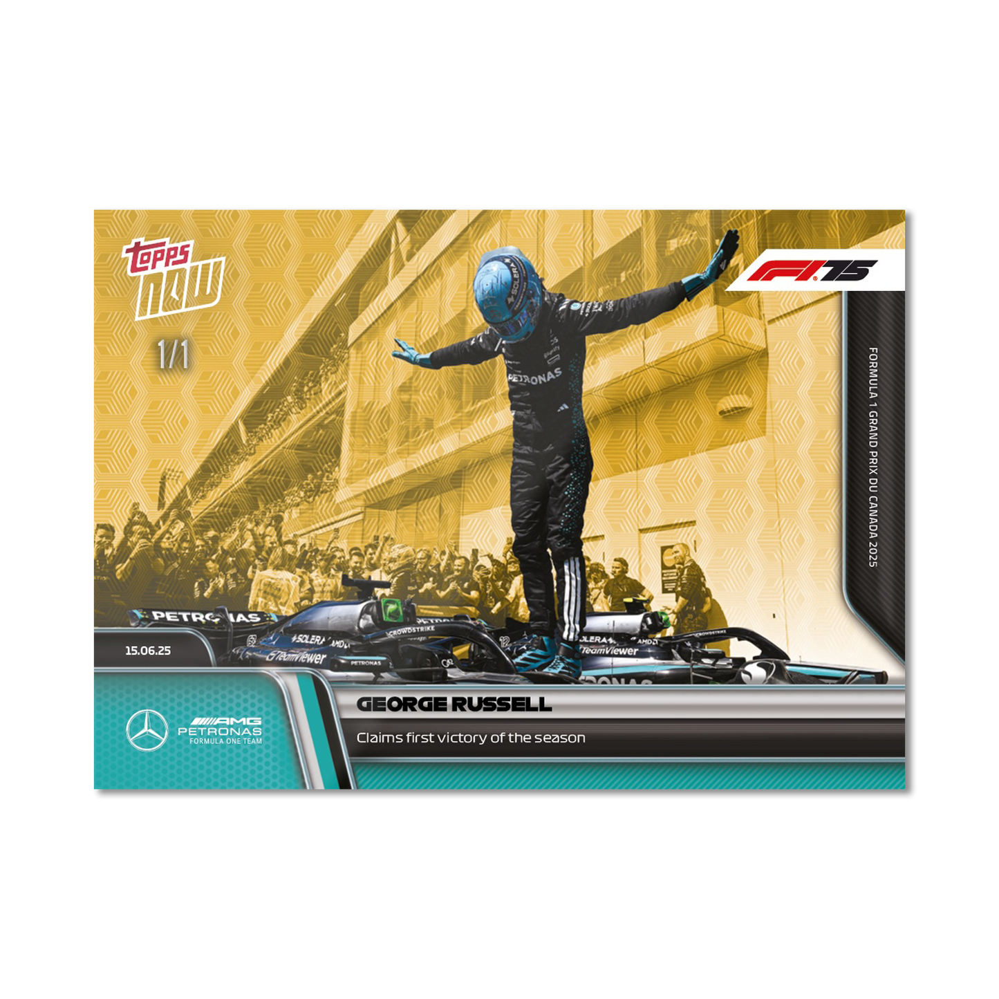 George Russell - 2025 Formula 1® Topps NOW® - Card 44 - PR: 1925