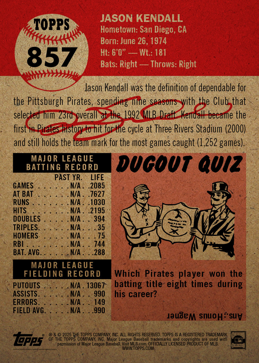 Jason Kendall - 2025 MLB Living Set® - Card 857 - PR: 1195