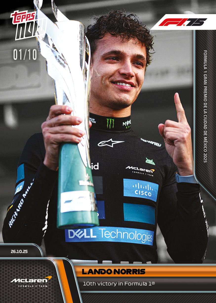 Lando Norris - 2025 Formula 1® Topps NOW® - Card 72 - PR: 4039