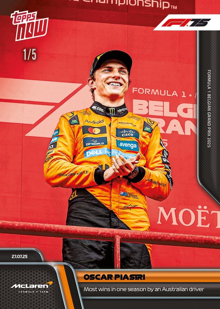 Oscar Piastri - 2025 Formula 1® Topps NOW® - Card 52 - PR: 2404