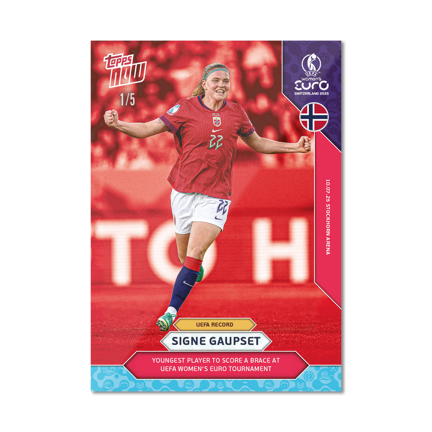 Signe Gaupset - UEFA Women’s EURO 2025™ Topps NOW®  - Card 15 - PR: 198