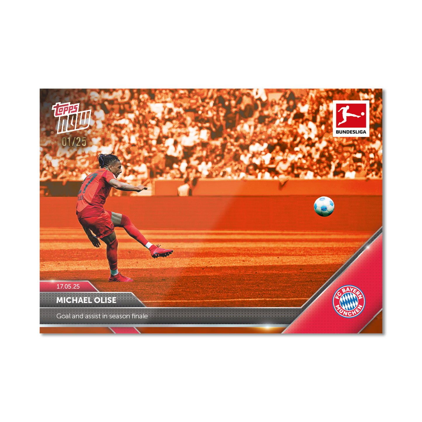 Michael Olise - 2024-25 Bundesliga Topps NOW® - Card 193 - PR: 295