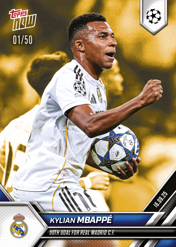 Kylian Mbappé - 2025-26 UCL Topps NOW® Card 8 - PR: 1353