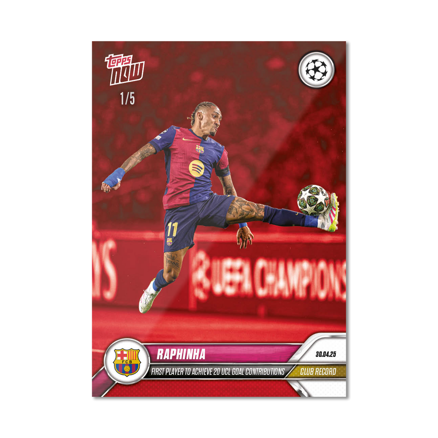 Raphinha - 2024-25 UCL Topps NOW® - Card 147 - PR: 856