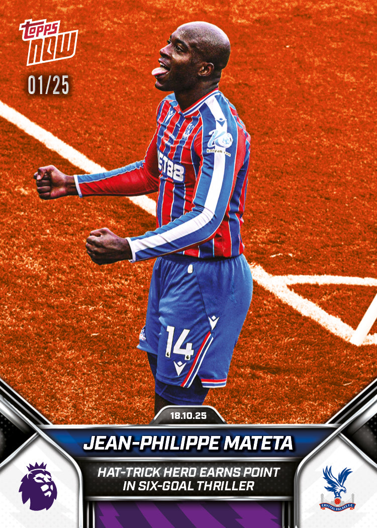 Jean-Philippe Mateta - 2025-26 Premier League Topps NOW® - Card 36 - PR: 237