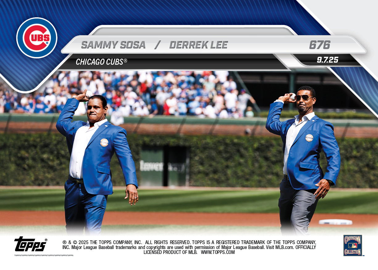 Sammy Sosa / Derrek Lee - 2025 MLB Topps NOW® - Card 676 - PR: 739