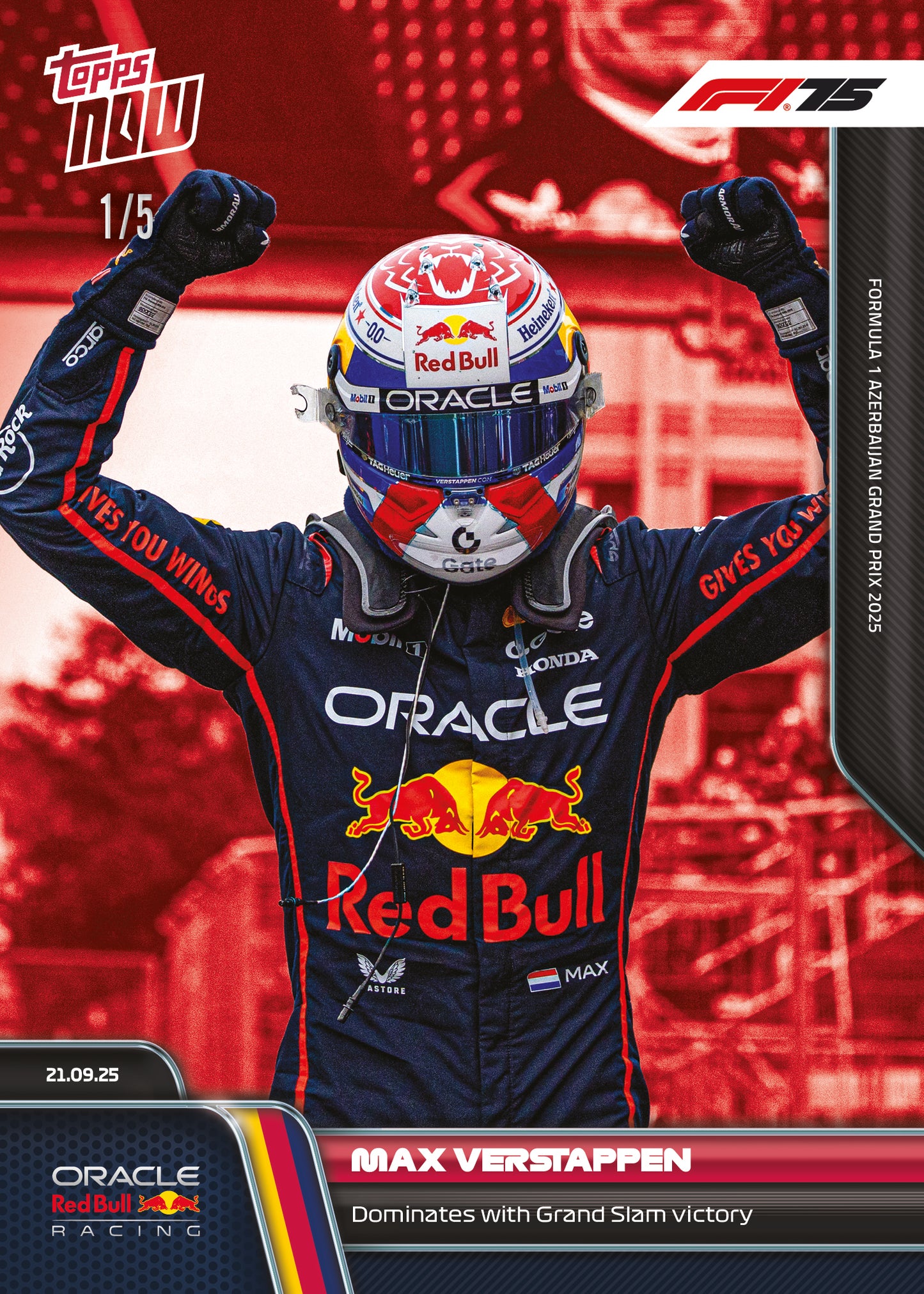 Max Verstappen - 2025 Formula 1® Topps NOW® - Card 63 - PR: 3846