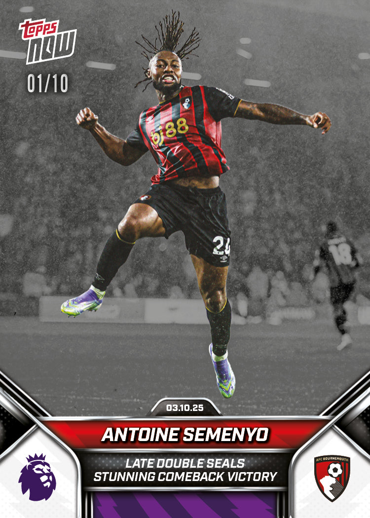 Antoine Semenyo - 2025-26 Premier League Topps NOW® - Card 29 - PR: 278