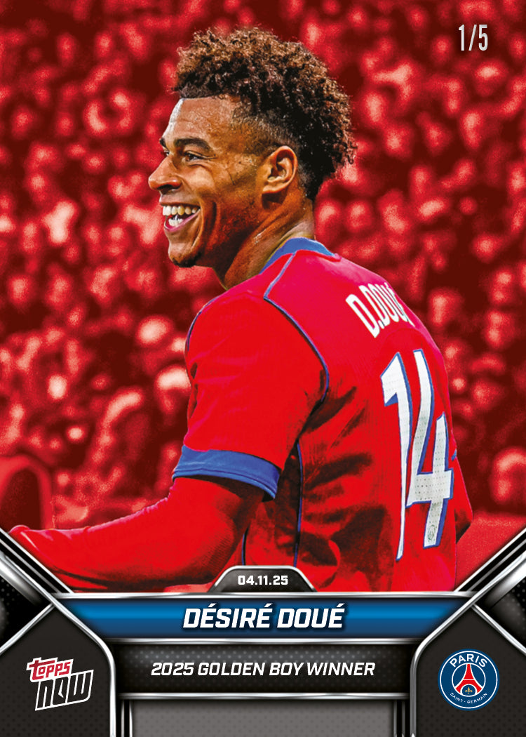 Désiré Doué - 2025 Paris Saint-Germain Topps NOW® - Card 1