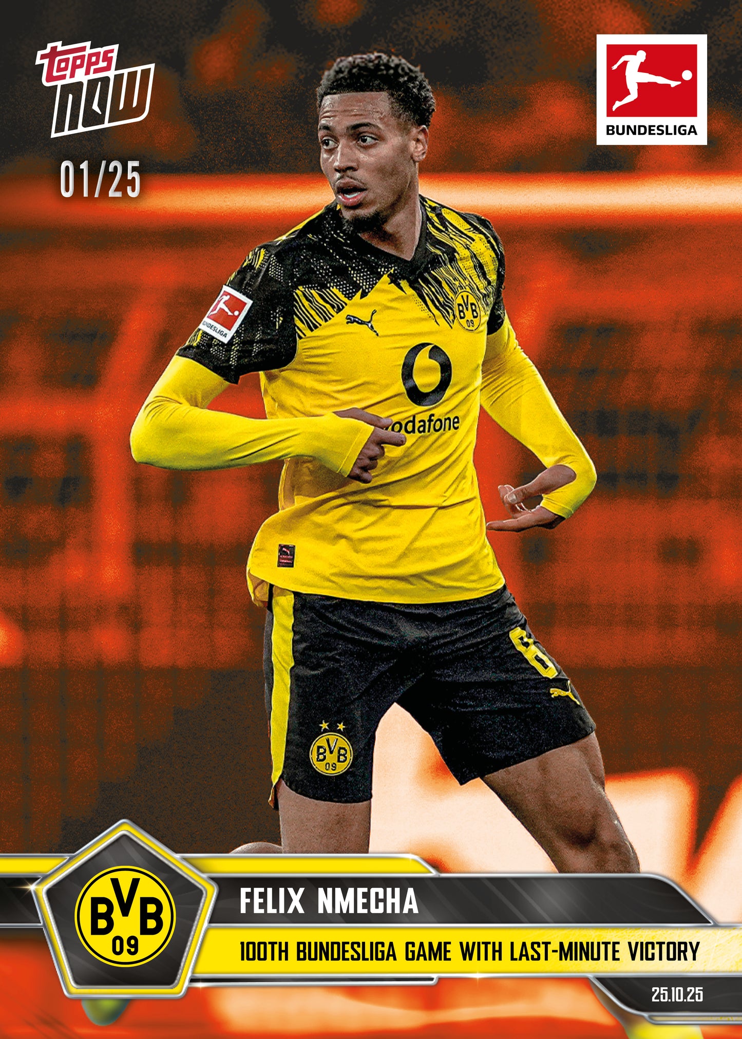 Felix Nmecha - 2025-26 Bundesliga Topps NOW® - Card 48 - PR: 252
