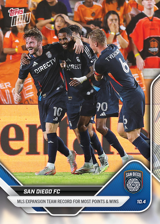 San Diego FC - 2025 MLS Topps NOW® - Card 110 - PR: 404