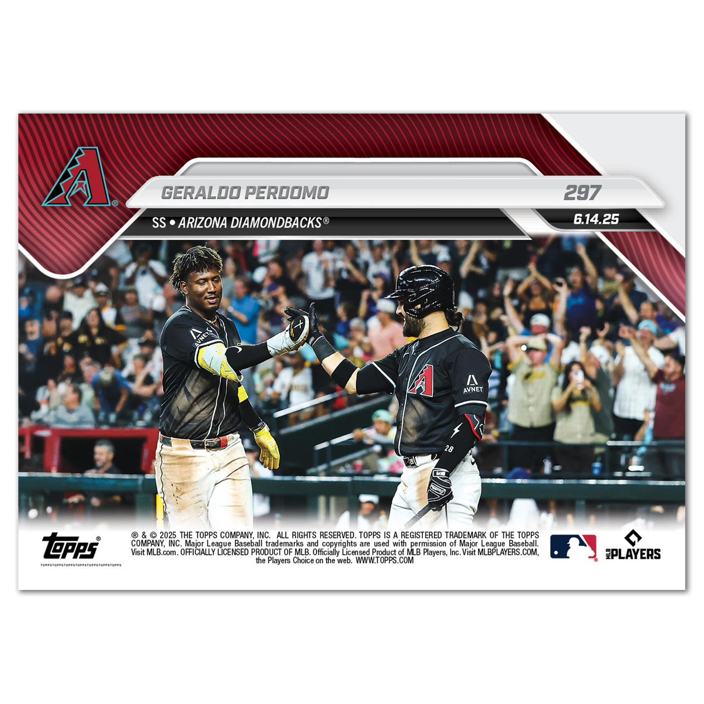 Geraldo Perdomo - 2025 MLB Topps NOW® - Card 297 - PR: 648