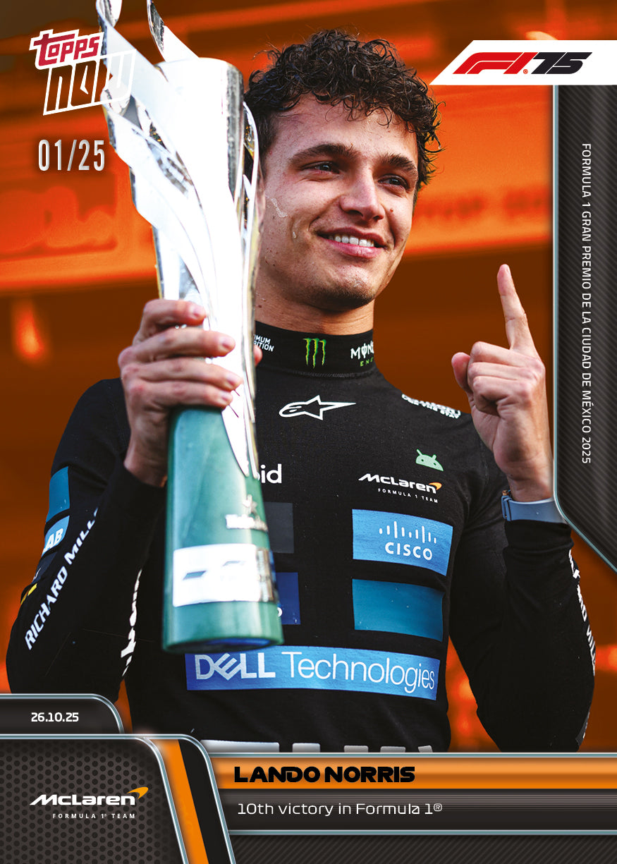 Lando Norris - 2025 Formula 1® Topps NOW® - Card 72 - PR: 4039