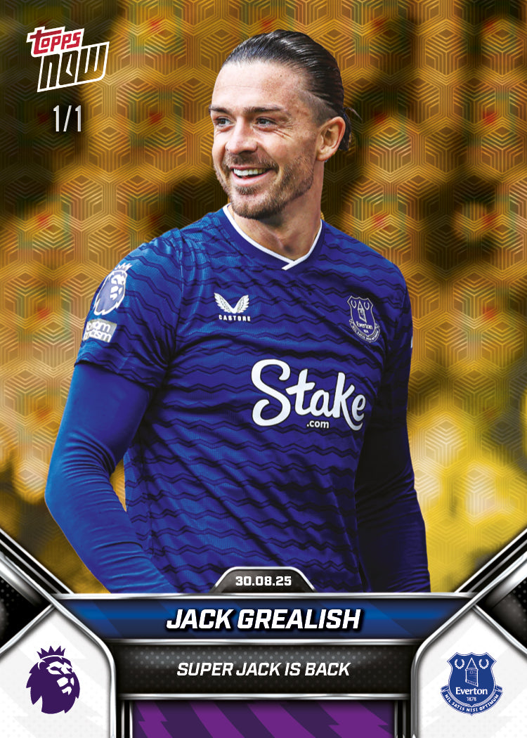 Jack Grealish - 2025-26 Premier League Topps NOW® - Card 12 - PR: 675