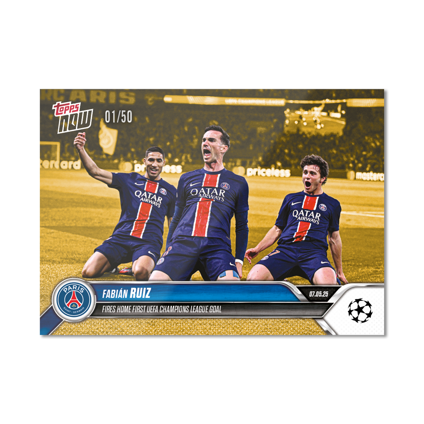 Fabián Ruiz - 2024-25 UCL Topps NOW® - Card 155 - PR: 143