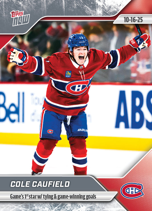 Cole Caufield - 2025-26 NHL Topps NOW® - Sticker # 12 Pack - PR: 95
