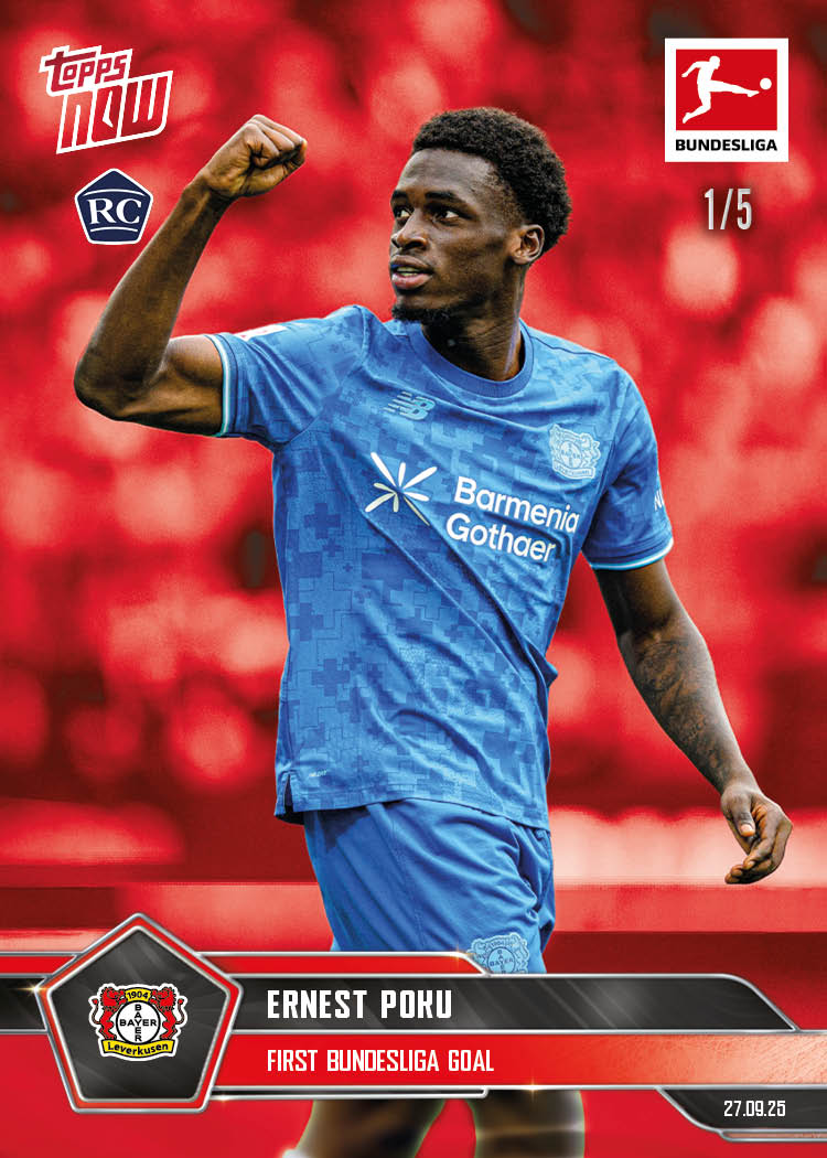 Ernest Poku - 2025-26 Bundesliga Topps NOW® - Card 33 - PR: 303