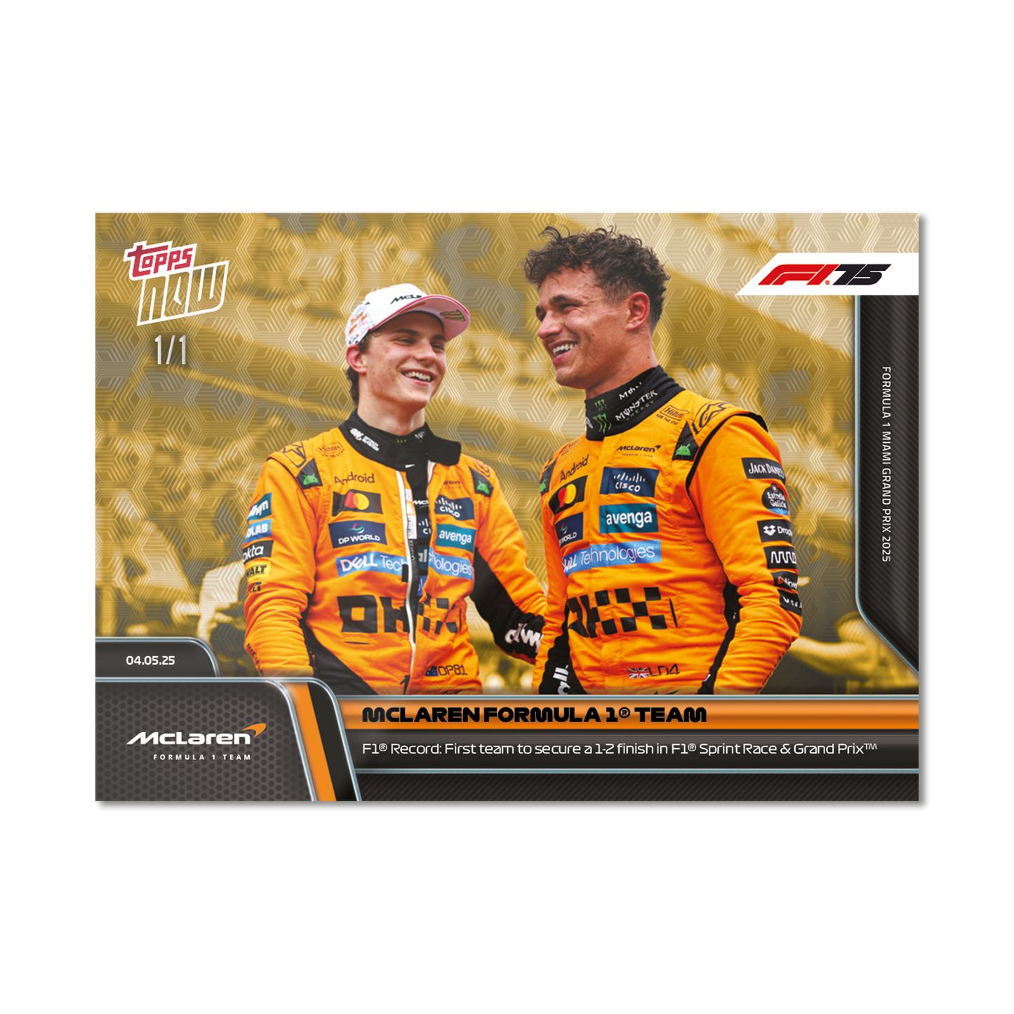 McLaren Formula 1 Team - 2025 Formula 1® Topps NOW® - Card 35 - PR: 1522