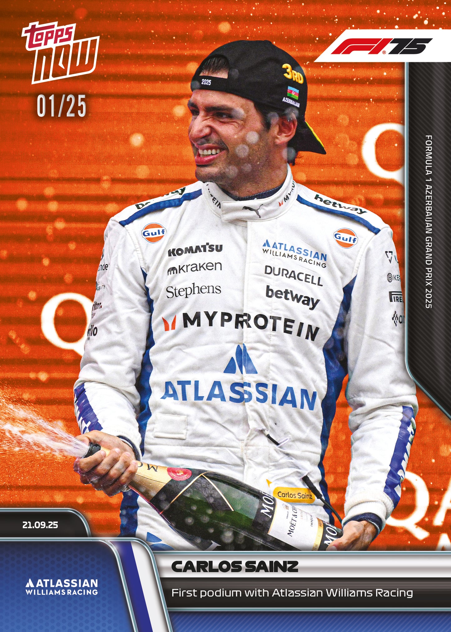 Carlos Sainz - 2025 Formula 1® Topps NOW® - Card 64 - PR: 2896