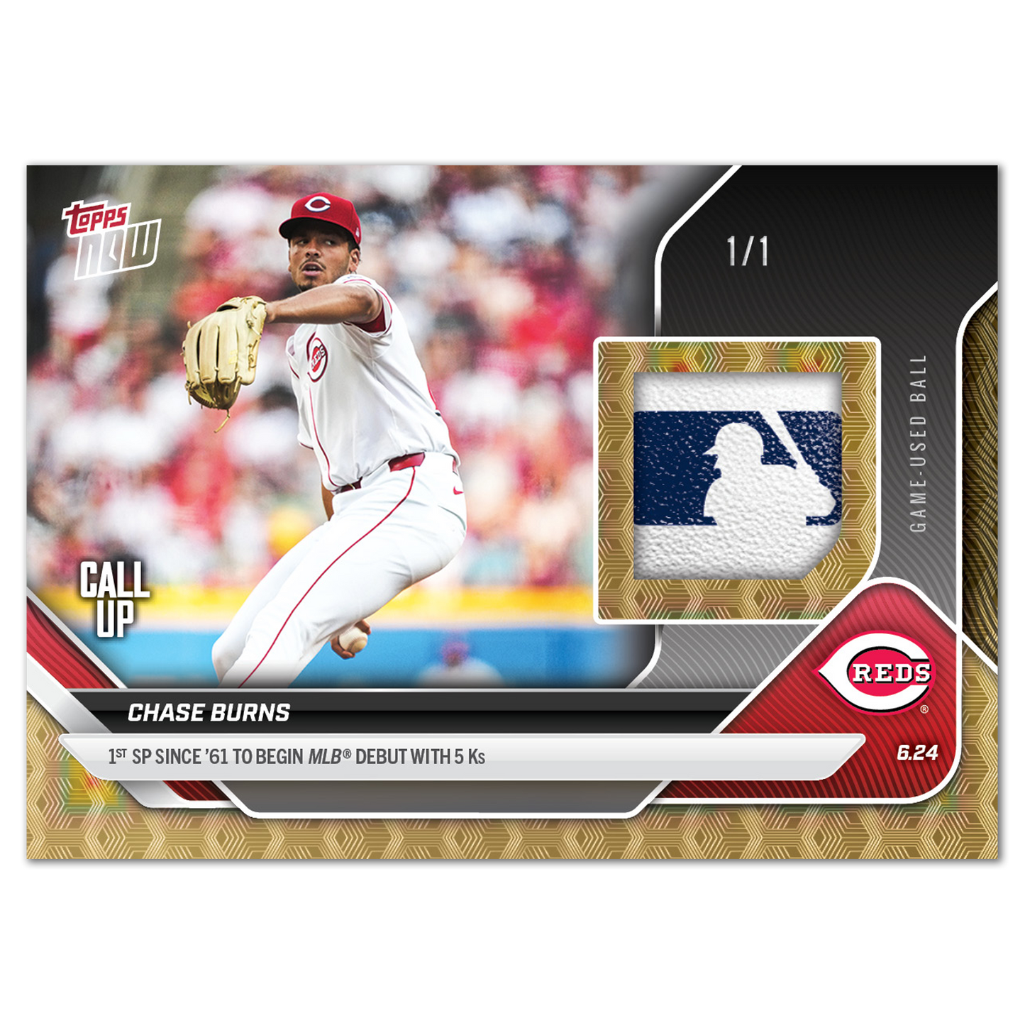 Chase Burns - 2025 MLB Topps NOW® - Card 345 - LOOK FOR RELICS - PR: 5402